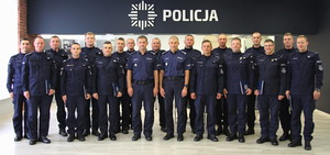 Policjanci Oddziału Prewencji Policji w Poznaniu podczas spotkania z komendantem insp. Piotrem Mąką