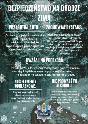 plakat Bezpieczeństwo na Drodze Zimą