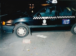 Taksówka VW Passat, w której doszło do usiłowania zabójstwa 15.10.200 roku
