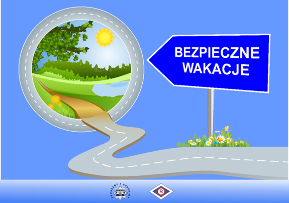 Logo akcji Bezpieczne Wakacje 2025