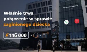 budynek, wyświetlony ekran telefonu, podany nr kontaktowy