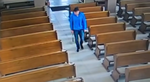 odzyskane przedmioty; zapis z monitoringu z mężczyzną w kościele