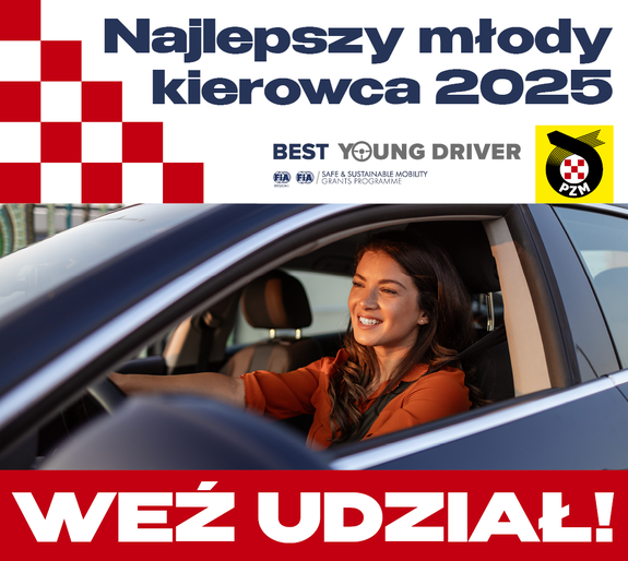 plakat, kobieta w aucie