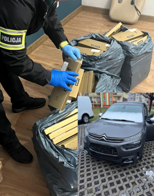 zabezpieczony towar i odzyskany samochód