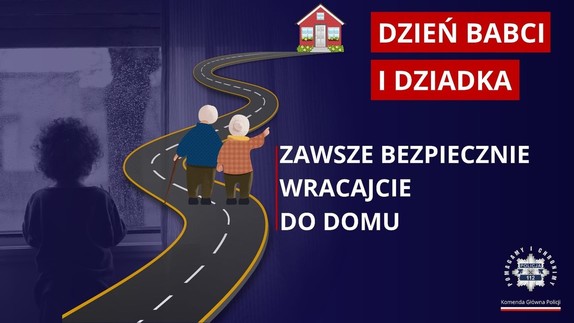 grafika, babcia i dziaded na drodze