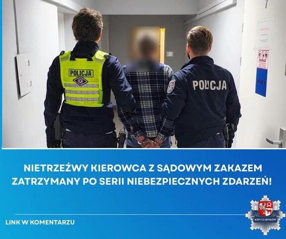policjanci z zatrzymanym