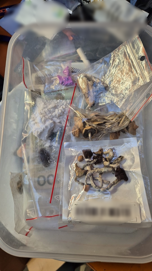 zabezpieczone auta oraz narkotyki