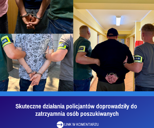 policjanci z zatrzymanymi